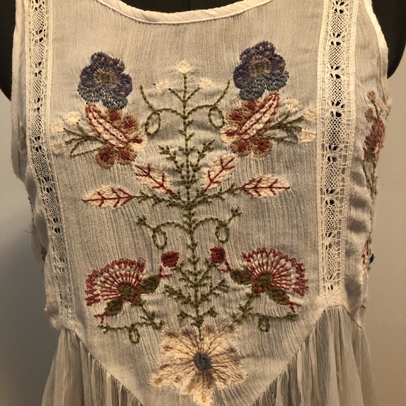 Free People Embroidered Sheer Panel Tank - Picture 4 of 7